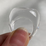 Large oval quartz ring with bold minimalist aesthetic