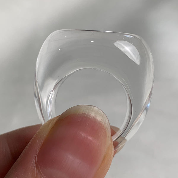 Large oval quartz ring with bold minimalist aesthetic