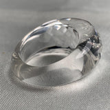 Handmade clear quartz faceted ring with sculptural design