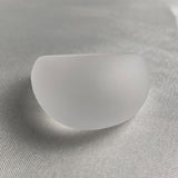 Frosted clear quartz dome ring with soft sculptural finish