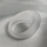 Minimalist matte quartz statement ring with rounded design