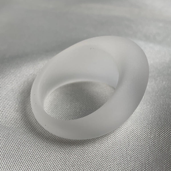 Minimalist matte quartz statement ring with rounded design