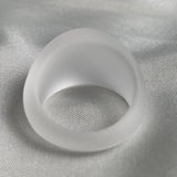 Sculptural matte quartz gemstone ring with smooth finish