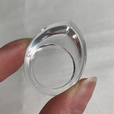Boho designer clear quartz ring with curved point face