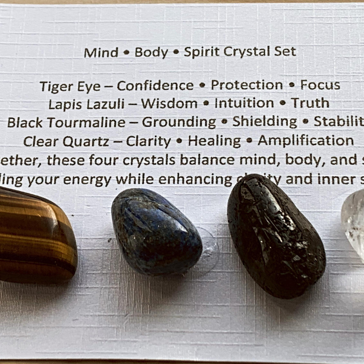 Healing Crystal Set, Intention Stones for Calm and Abundance, Spiritual Gift