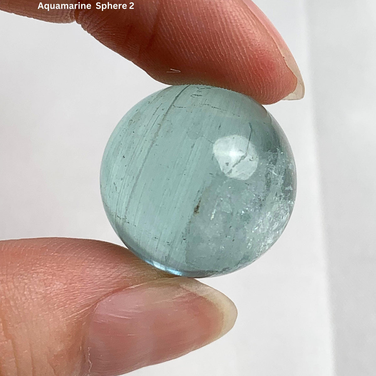 Deep blue aquamarine sphere 20mm crystal ball rare high grade specimen