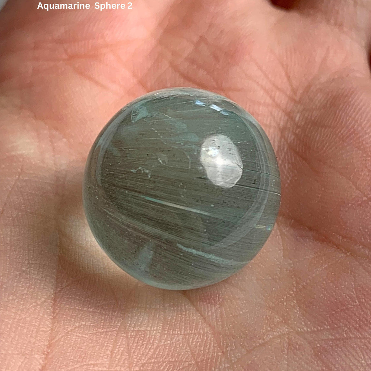 Deep blue aquamarine sphere 20mm crystal ball rare high grade specimen