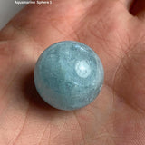 Deep blue aquamarine sphere 20mm crystal ball rare high grade specimen