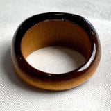 Hand carved tiger eye ring made from a single piece of stone