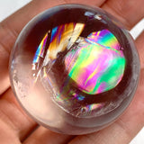 Natural rainbow quartz crystal ball ideal for collectors and meditation use