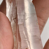 Side profile of Lemurian Quartz featuring ribbed texture