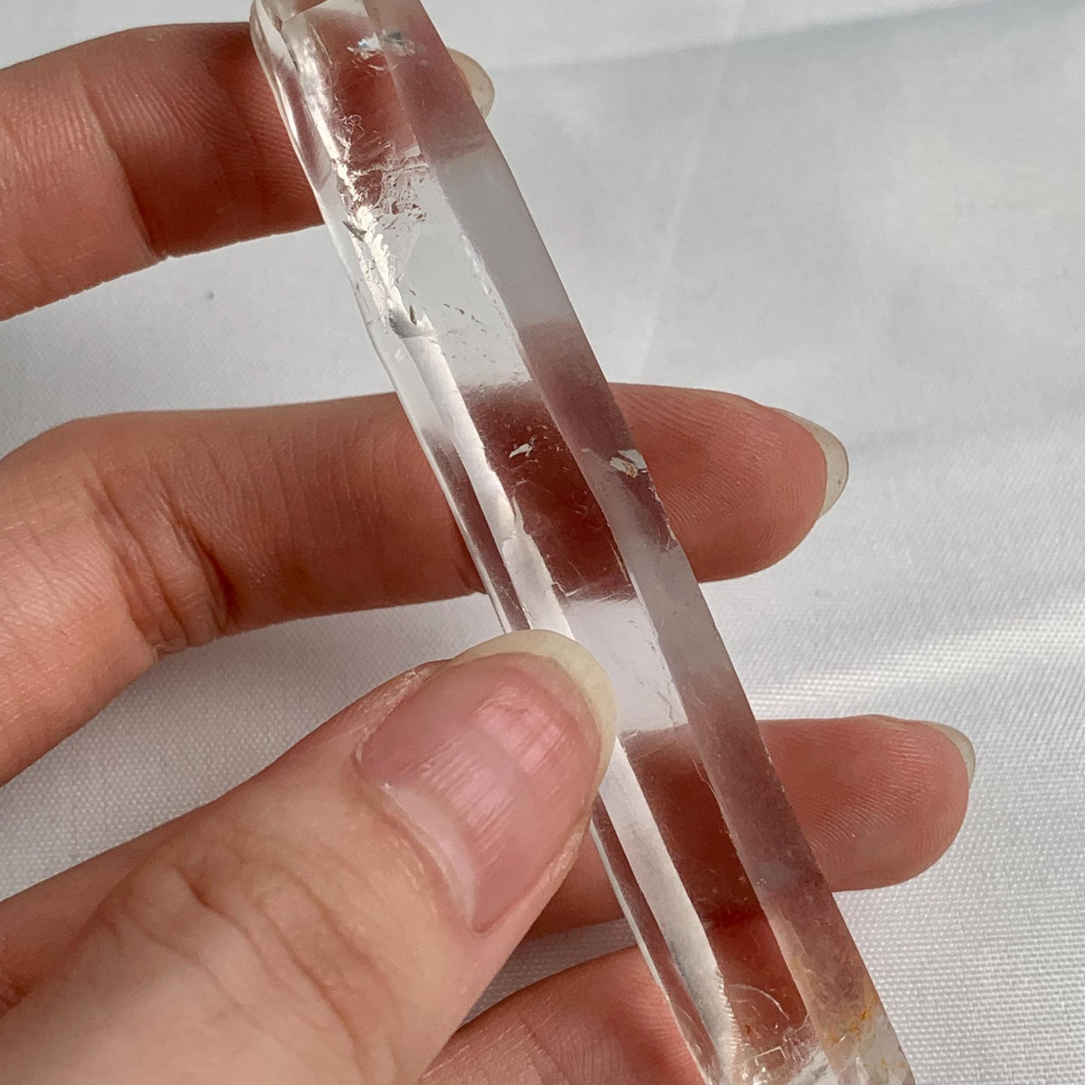 Slim high clarity Clear Quartz laser point crystal