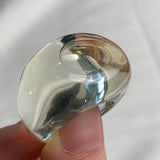 Handmade solid stone yellow quartz ring with bold architectural design