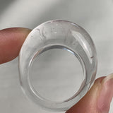 Handmade clear quartz ring with rounded sculptural design