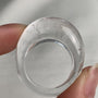 Handmade clear quartz ring with rounded sculptural design