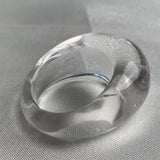Elegant transparent quartz dome ring with modern design