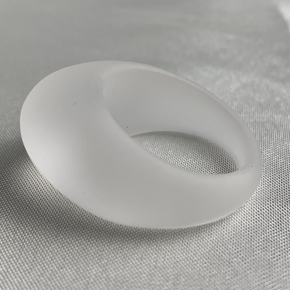 Boho minimalist dome ring in frosted clear quartz