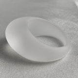 Boho minimalist dome ring in frosted clear quartz