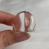 Elegant transparent quartz ring with bold geometric shape