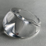 Sculptural clear quartz statement ring with modern design edge