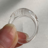 Bold silver rutilated quartz cocktail ring with sculptural design
