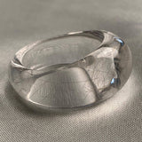 Artisan carved rutilated quartz statement ring with bold dome shape