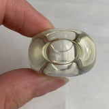 Clear AAAA grade yellow quartz sculptural statement ring