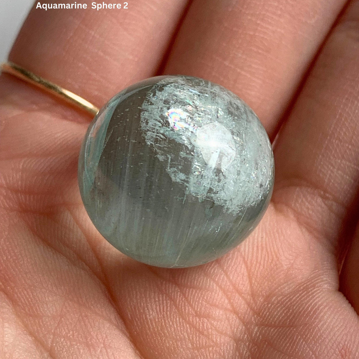 Deep blue aquamarine sphere 20mm crystal ball rare high grade specimen