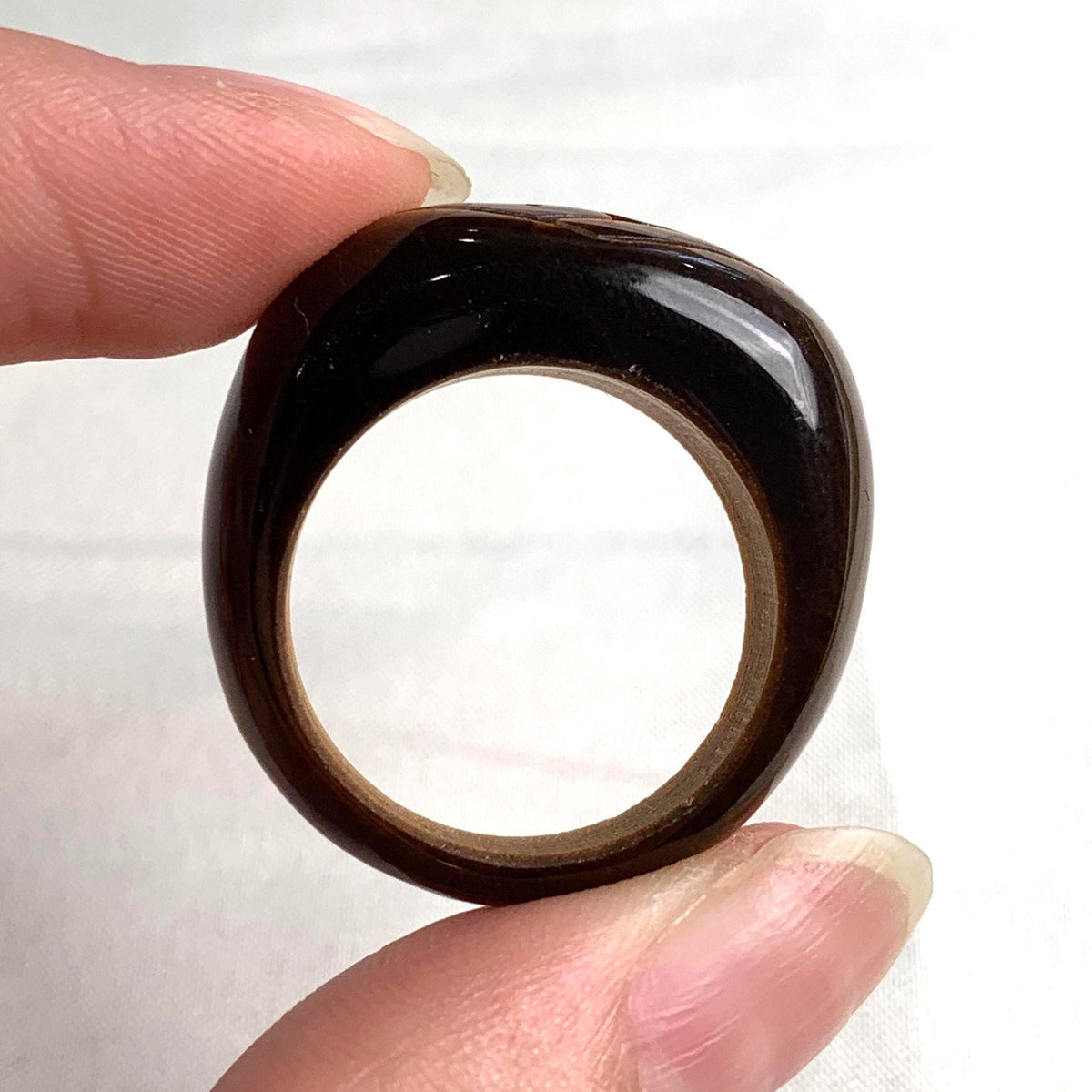 Bold engraved tiger eye ring designed as wearable crystal art
