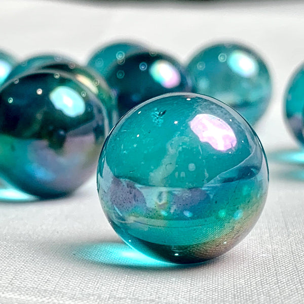 Aura quartz polished sphere