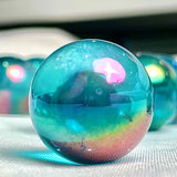 Aqua aura crystal display piece