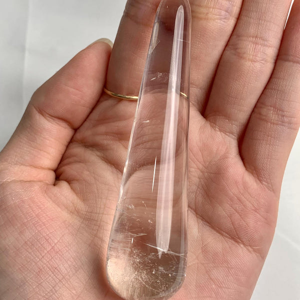 Clear quartz tapered massage wand