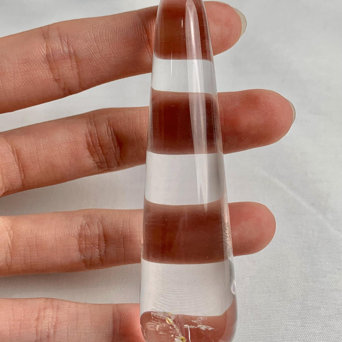 Clear quartz crystal massage tool