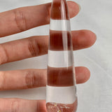 Clear quartz crystal massage tool