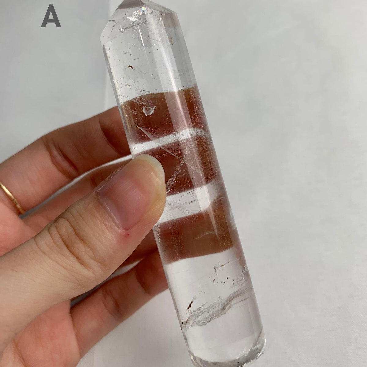Natural clear quartz healing wand