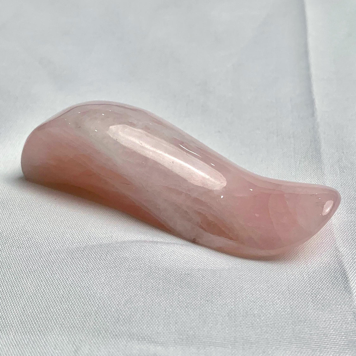 Rose quartz curved massage tool