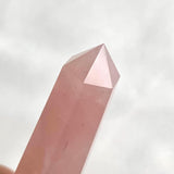 Natural rose quartz healing wand