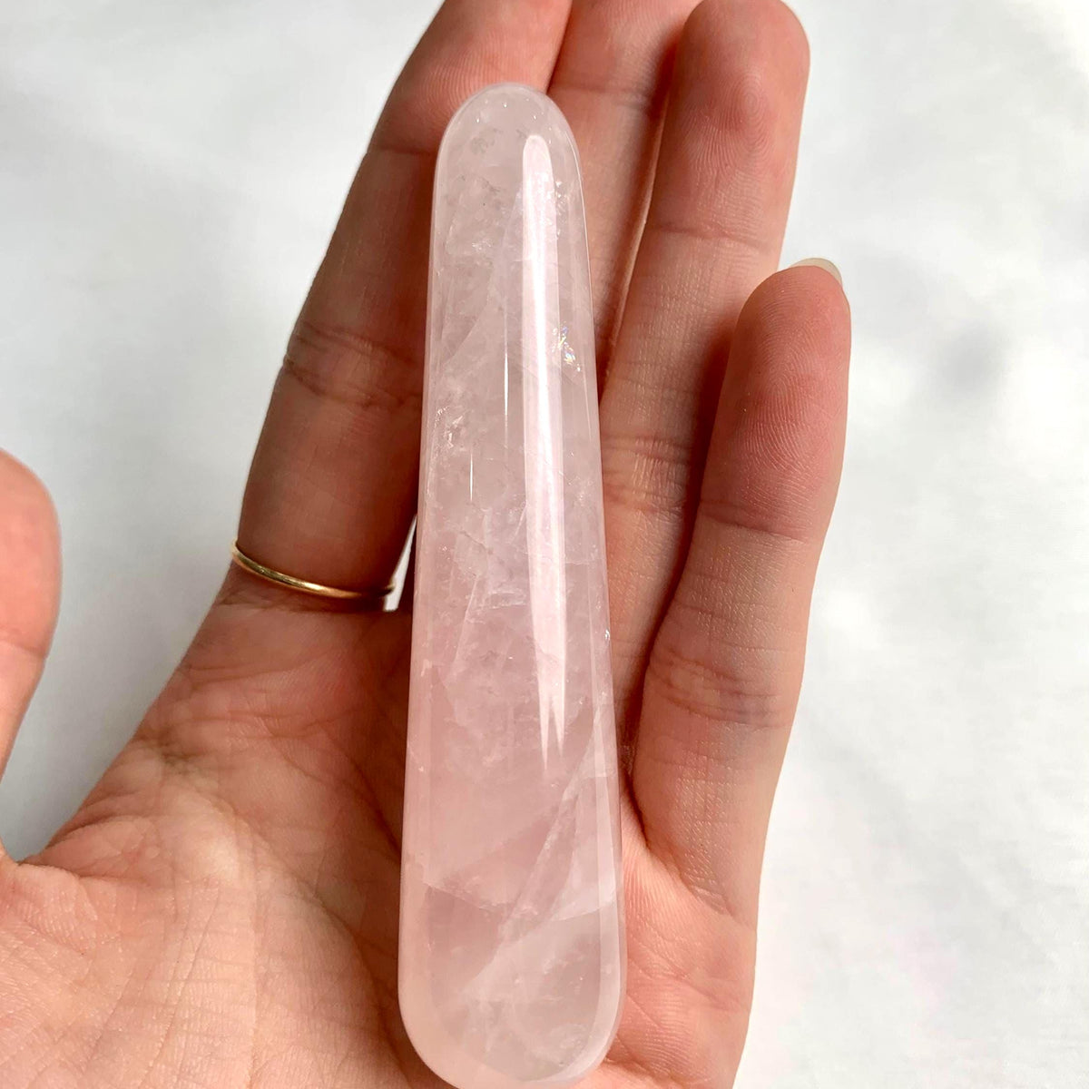 Rose quartz dual ended massage wand