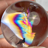 Collector quality rainbow quartz sphere weighing approximately 75 grams