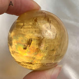 Golden honey calcite crystal sphere polished finish