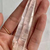 High clarity Lemurian quartz crystal with Isis face formation and etch pit