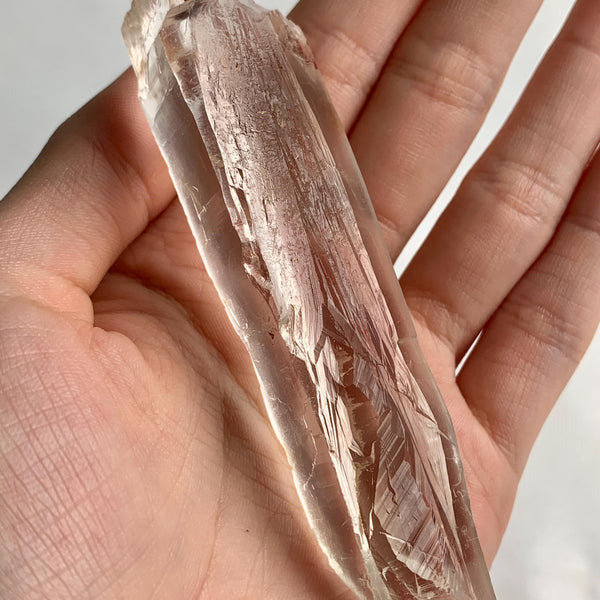 Collector quality Lemurian Quartz showing etched ribbed side