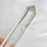 Minimalist clear quartz point with elongated structure