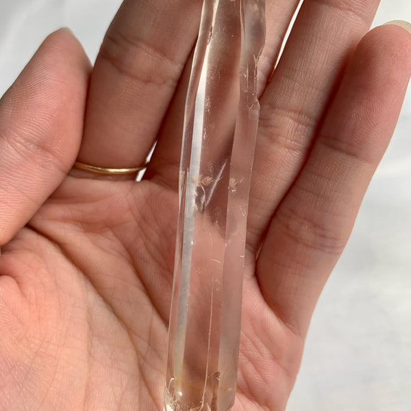 Slim high clarity Clear Quartz laser point crystal