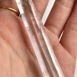 High clarity quartz wand with faint surface texture