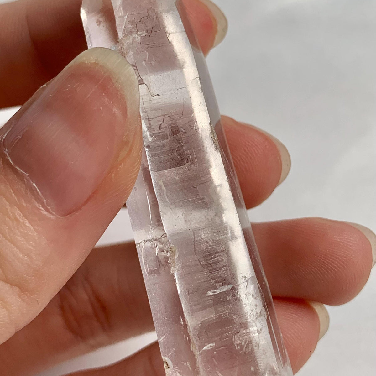 Clear Lemurian Seed Crystal with subtle surface texture