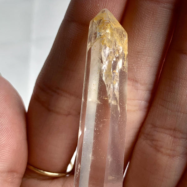 Golden Healer Clear Quartz laser point crystal wand high clarity