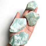 Collection of natural aquamarine stones available in multiple size options