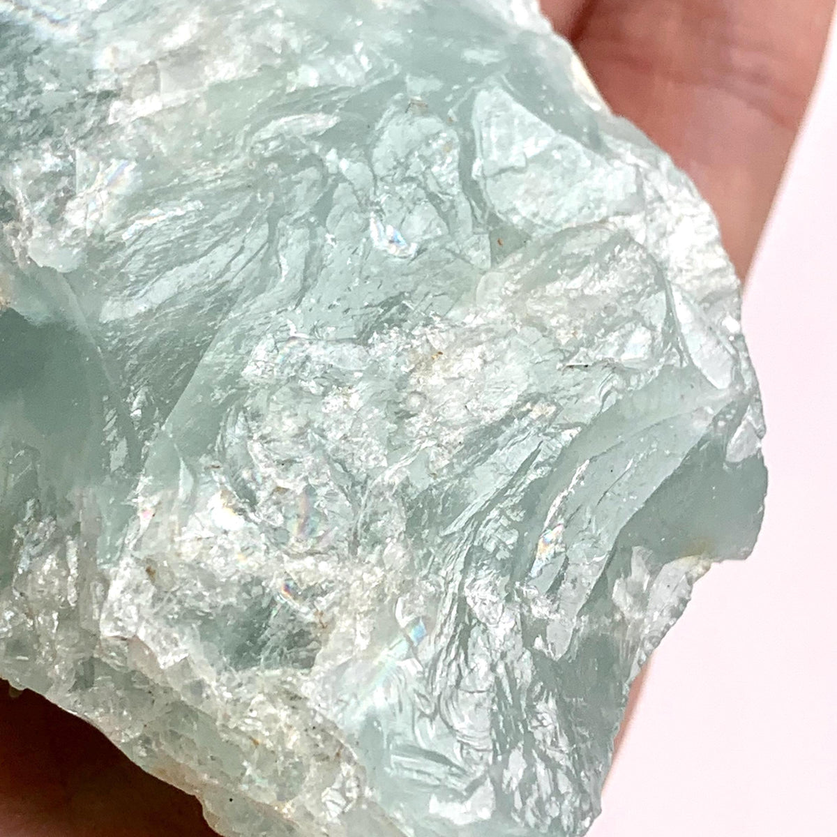 Close up of natural aquamarine crystal