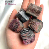 Raw rubellite mineral specimen, size 5